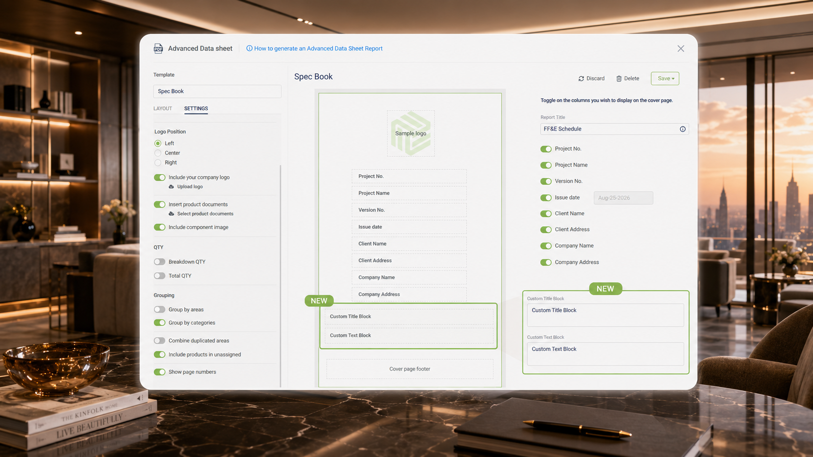 Advanced data sheet custom fields