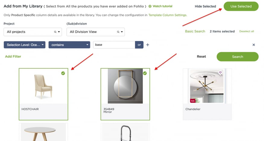  From here, just click on the products you want to use