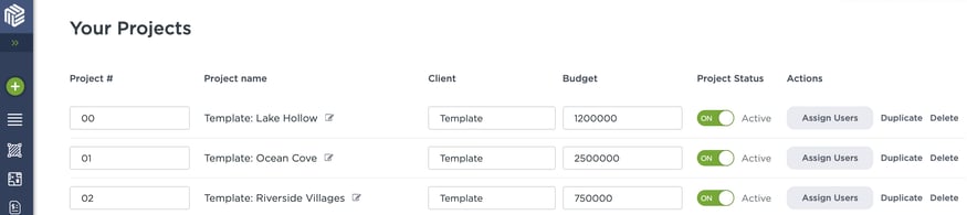 Set up project templates for efficient project rollout