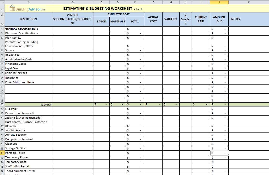 6 Work Estimate Templates  Free Word  Excel Formats
