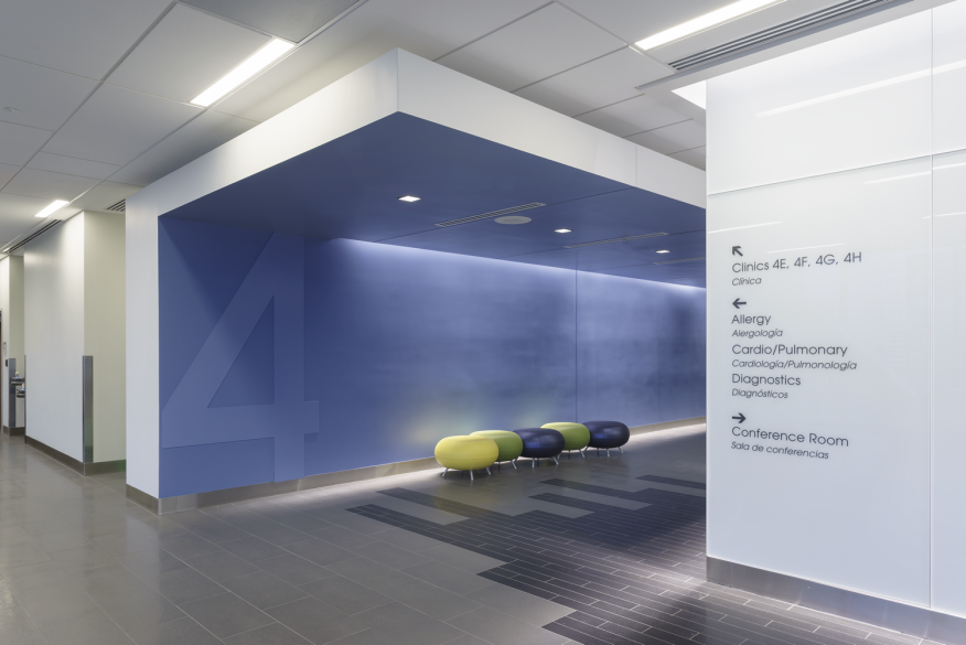 Healthcare Design- The Psychology of Color | Fohlio | F&E specification software | specification and procurement software | blue corridor