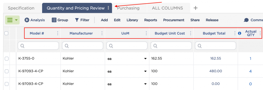 Here's How Top Hospitality Designers Build Their FF&E Specification Templates | Fohlio FF&E specification and procurement software | quantity and pricing review