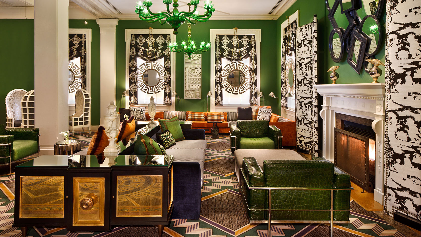 Hotel Interior Design Pschology of Color | Fohlio | green | Kimpton Hotel Monaco, DC