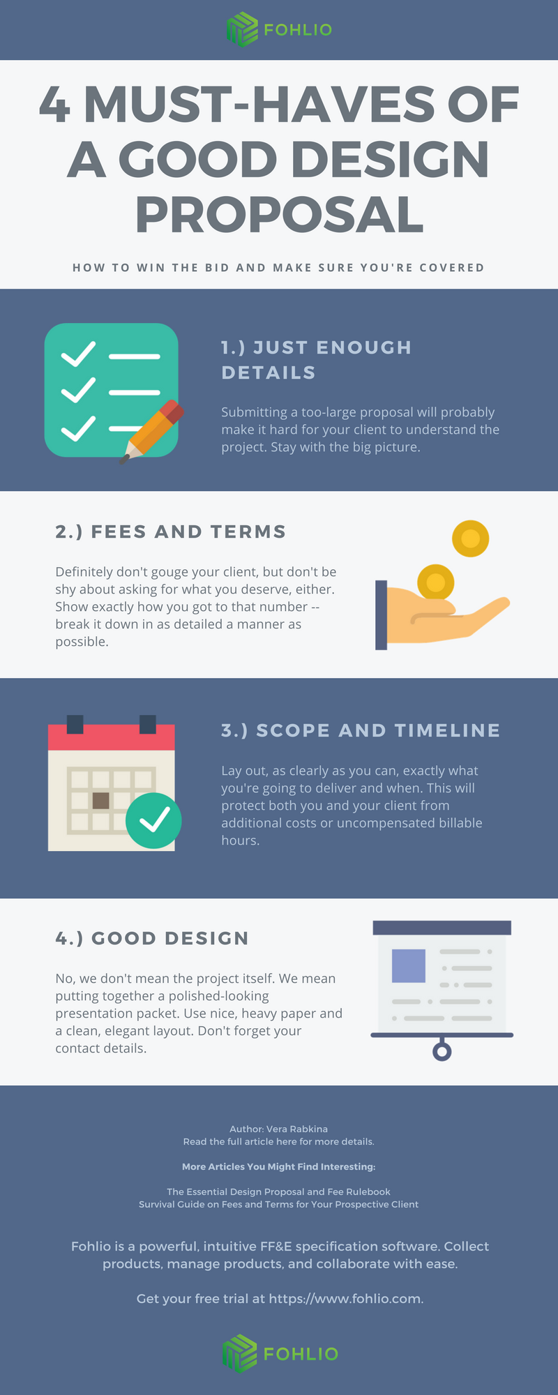 Infographic: 4 Must-Haves of a Good Design Proposal | Fohlio