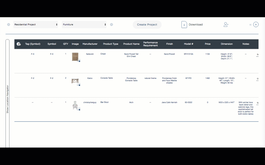 Fohlio | material library | FF&E | FFE | interior design software | digital materials library