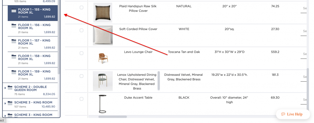 room total | Fohlio | 5 Ways to Manage FF&E Specification and Procurement Costs (Plus, an FFE Template That Will Save You Time)