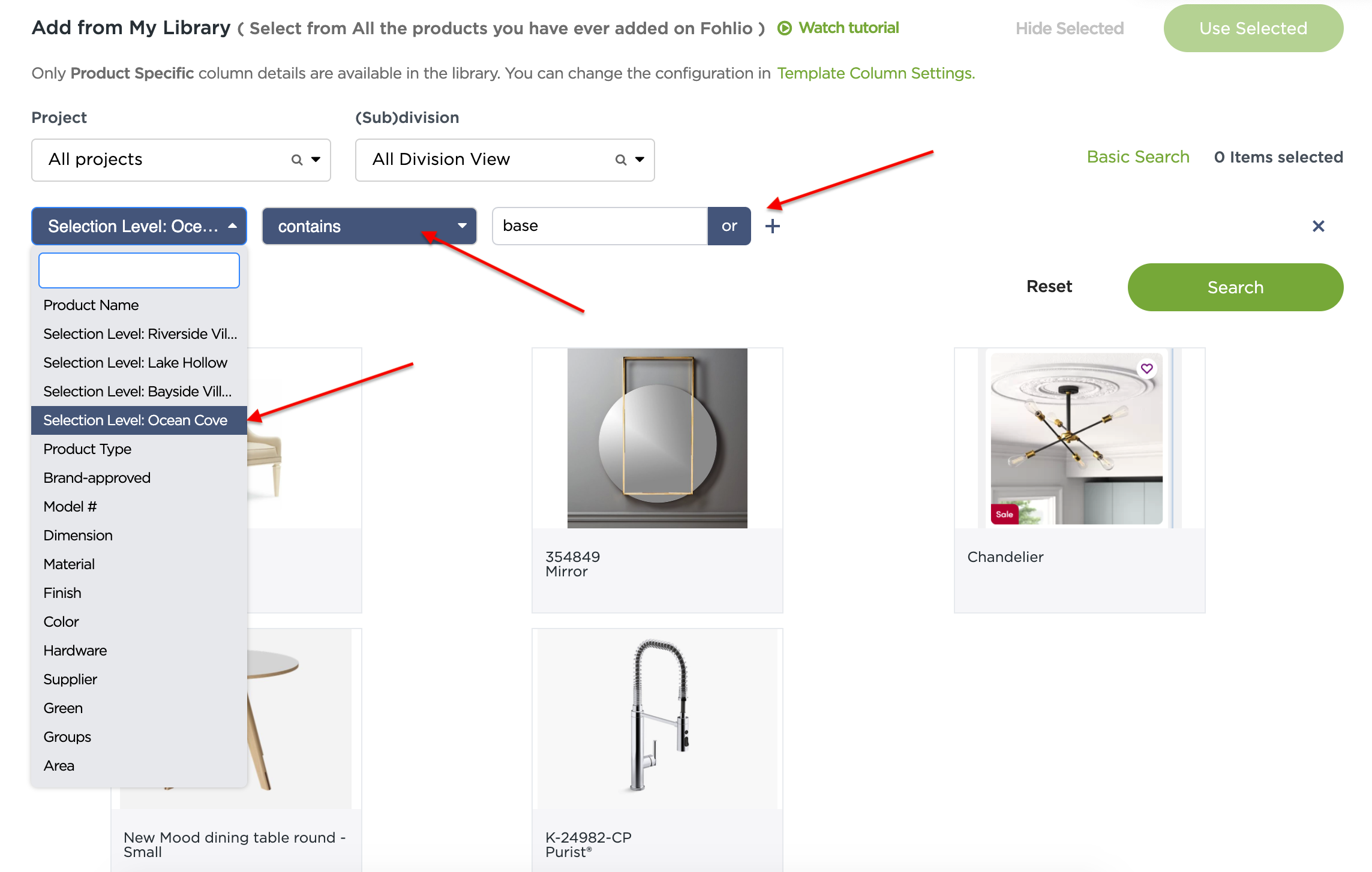 How to Create Project Templates and Product Selection Catalogues | Fohlio specification and procurement software | digital materials library