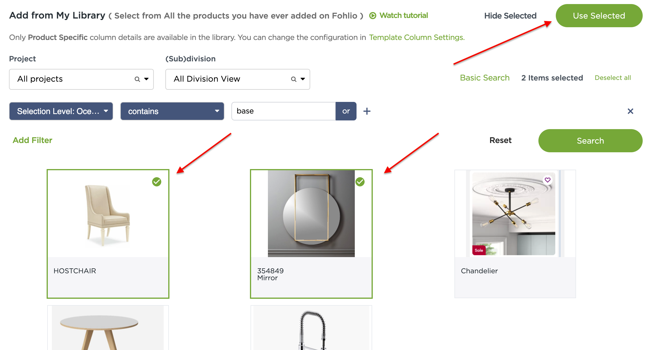 How to Create Project Templates and Product Selection Catalogues | Fohlio specification and procurement software | digital materials library