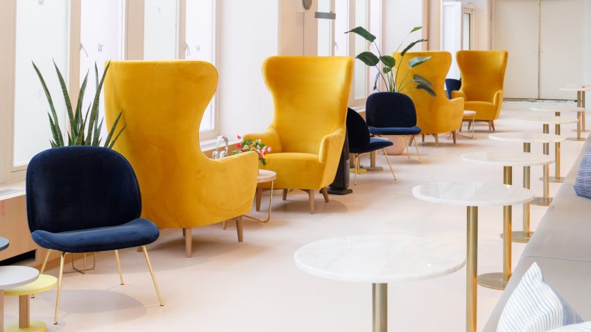 The Anatomy of Good Coworking Space Design, In Pictures | Fohlio | Product Specification and Materials Budget Calculator | The Wing, Brooklyn | FF&E | FFE | interior design software | digital materials library
