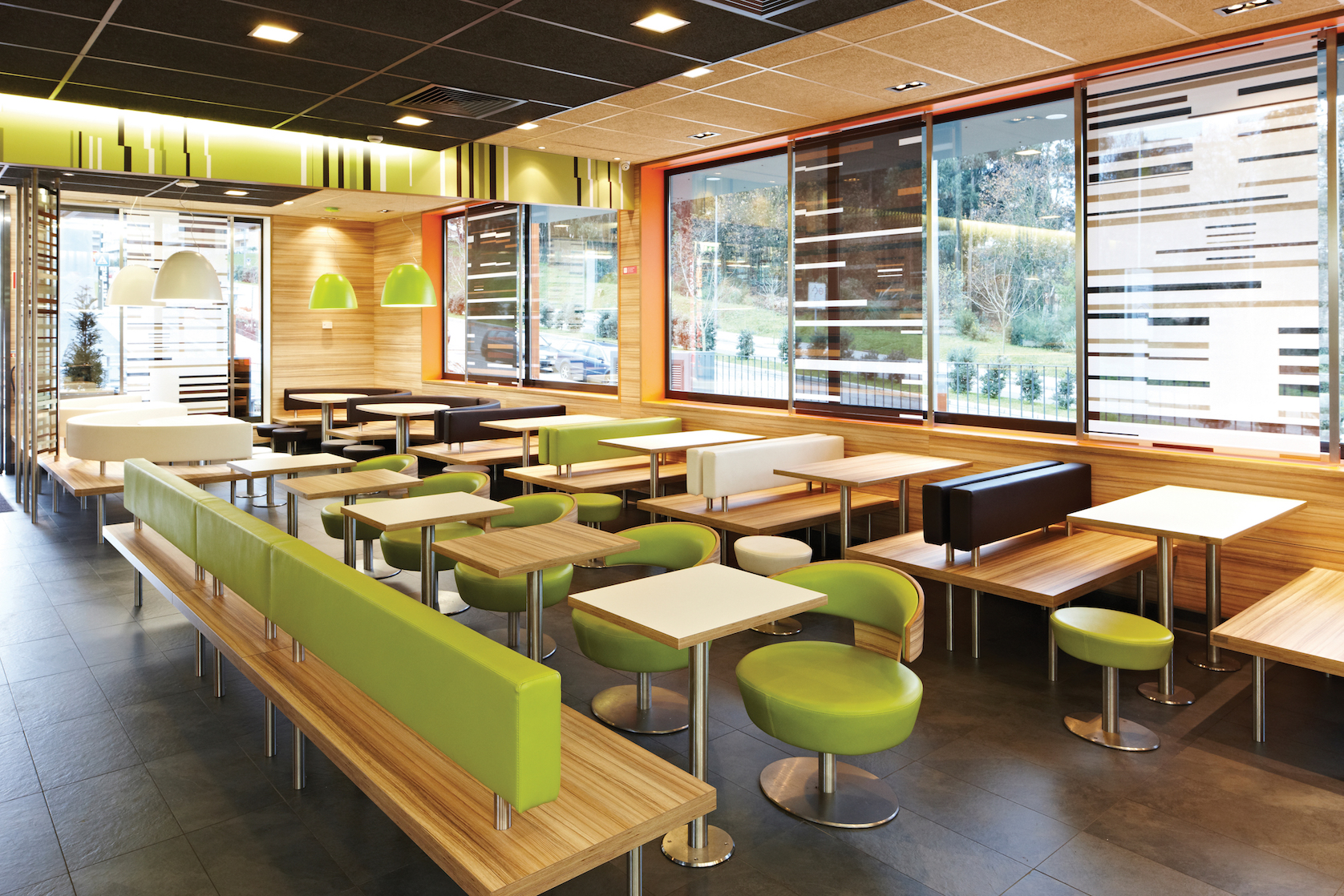 The Psychology of Restaurant Interior Design, Part 3: Lighting | Fohlio | McDonalds | restaurant lighting | fast food lighting | material library | FF&E | FFE | interior design software | digital materials library