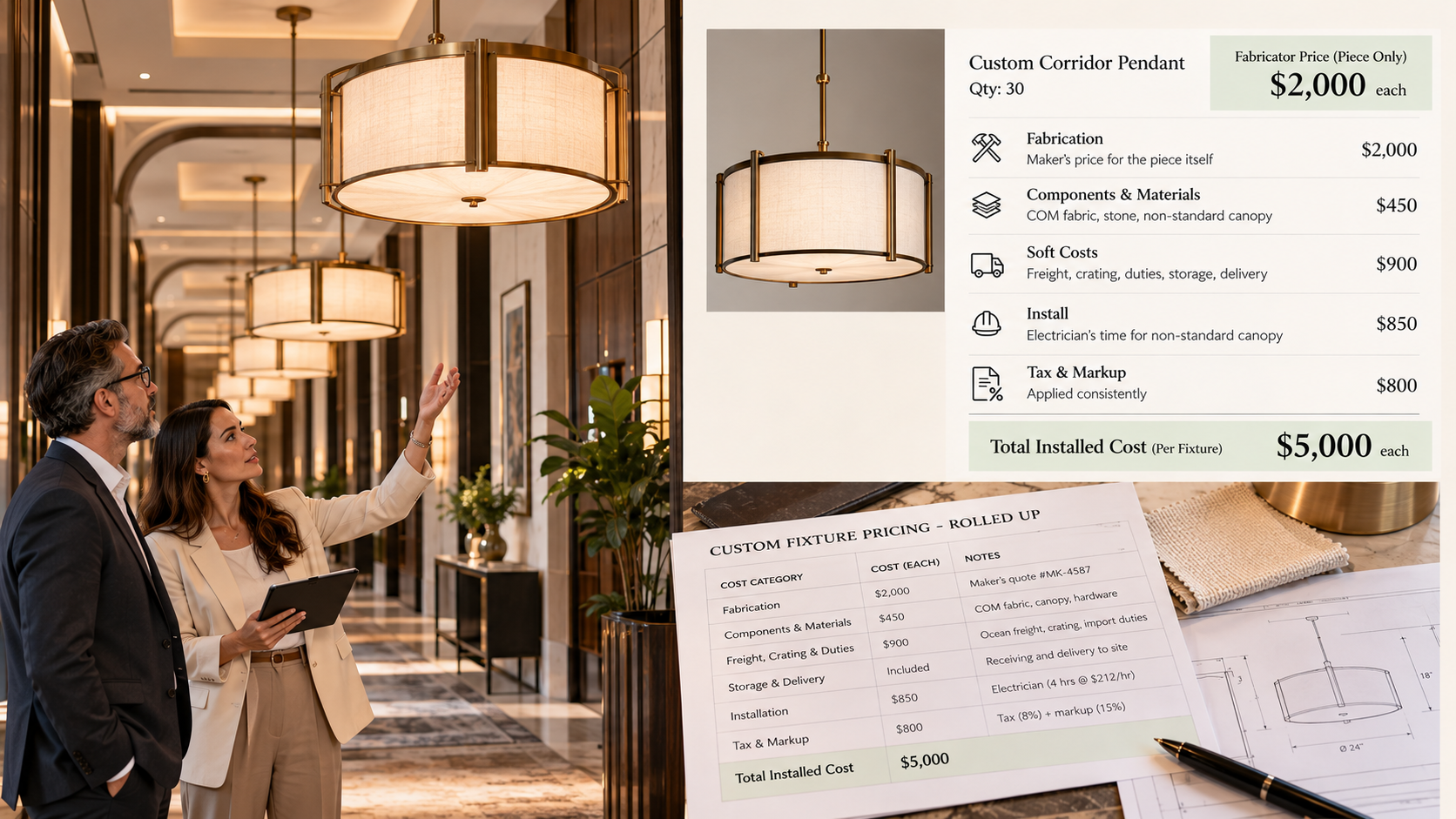 Luxury Corridor Pendant Cost Breakdown