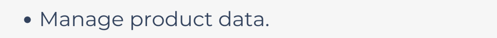 Manage product data