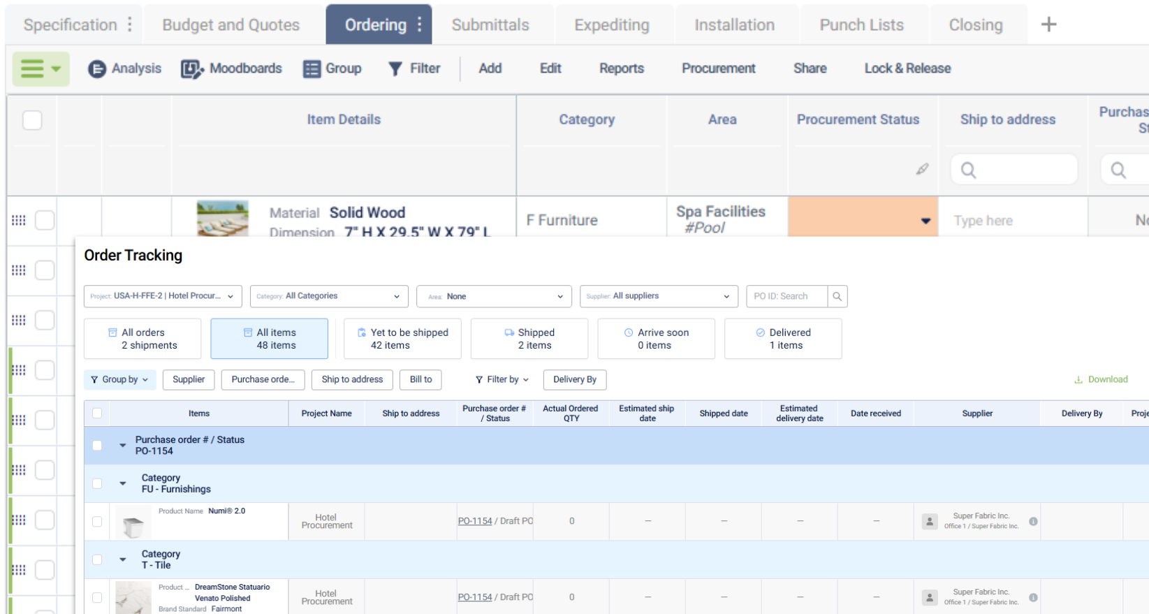 Ordering and Order Tracking