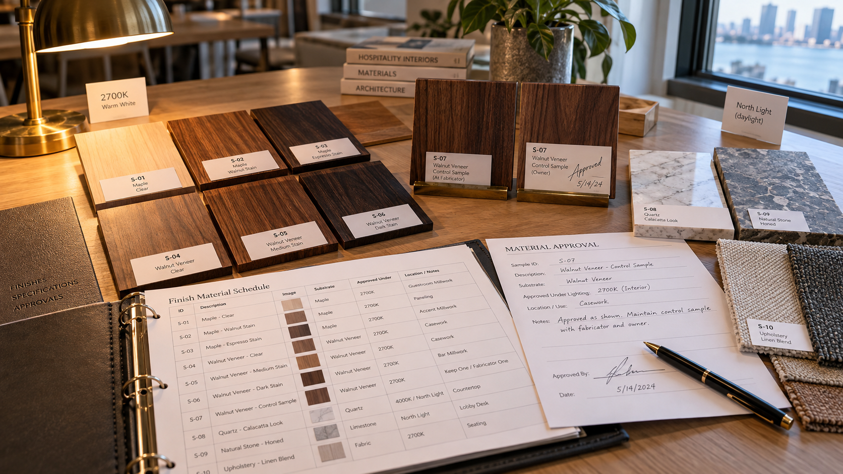 Warm Interior Materials Board Workspace