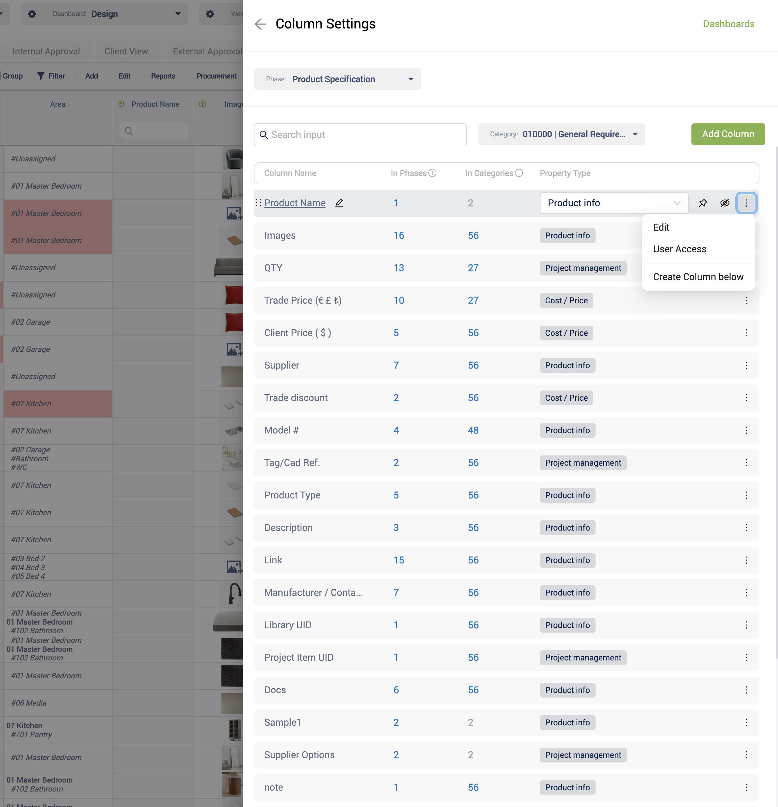 Centralized Column Functions