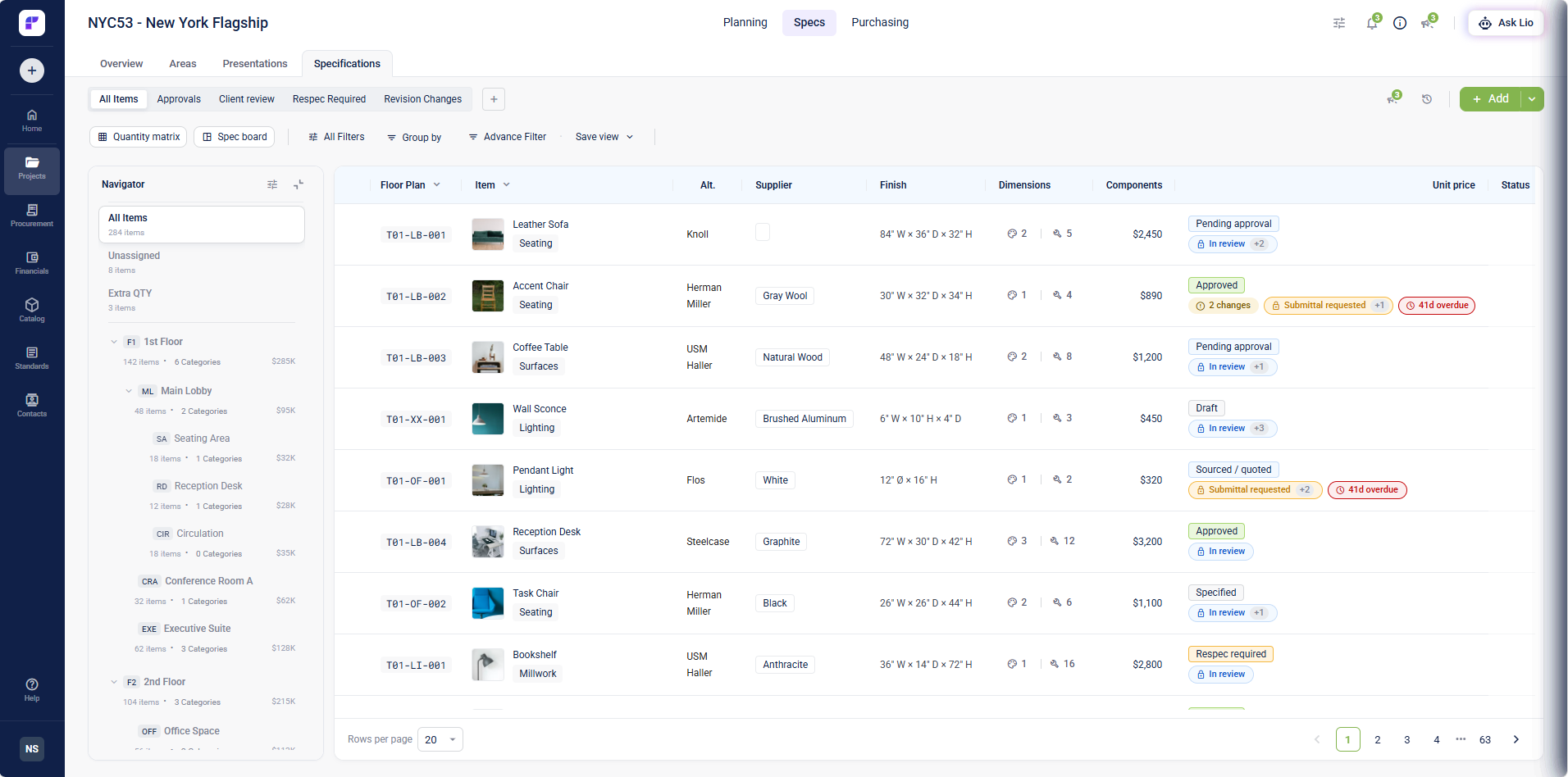 specurate-projects-specs-specifications-all items